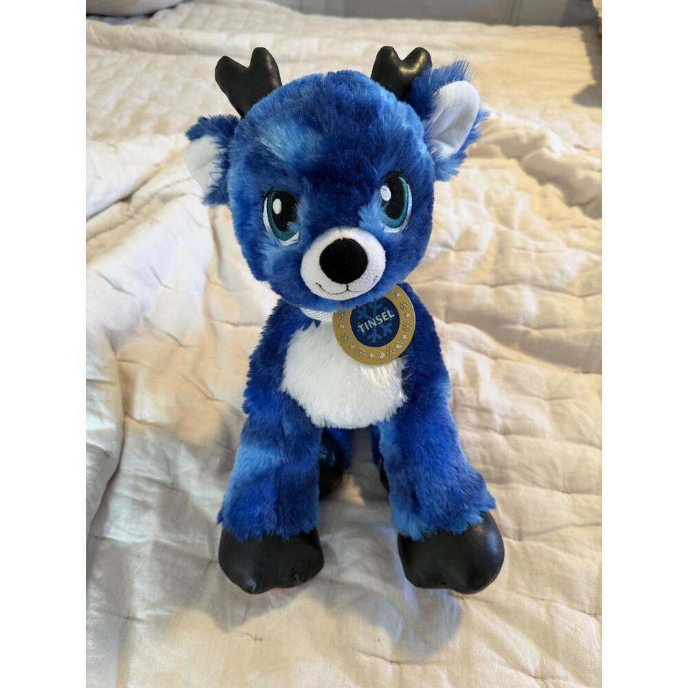 Build a Bear Tinsel Santa's Reindeer Stuffed Plush Blue, 2016/17, Christmas